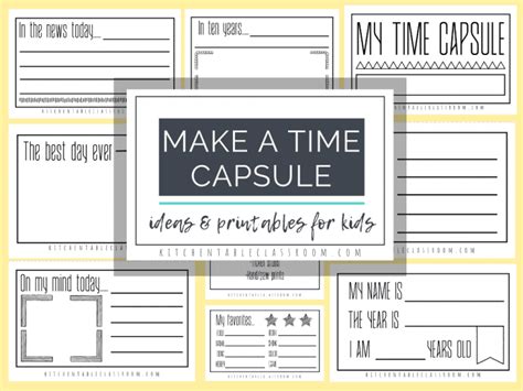 Time Capsules Ideas And Printables For Kids Homeschool Printables For