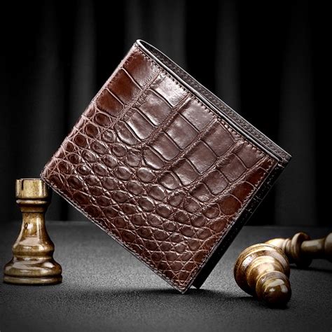 Genuine Crocodile Leather Bifold Wallet For Men