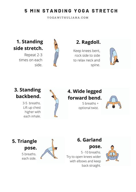 5 Min Standing Yoga Stretch Morning Yoga Stretches Yoga Everyday