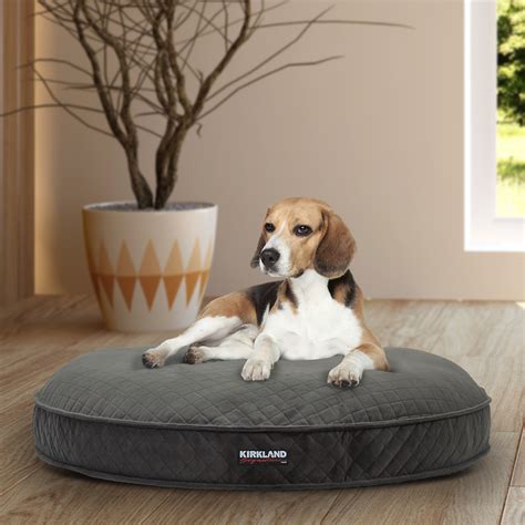Kirkland signature dog food is a private label of retail giant costco, and its main distribution channel is costco's warehouse club stores and online shop. Kirkland Signature 42" Round Pet Bed in Charcoal | Costco UK