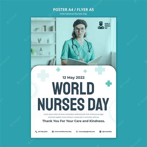 Free Psd Flat Design International Nurses Day Poster Template