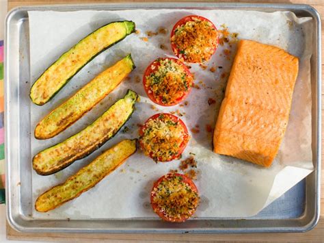 Salmon And Zucchini Sheet Pan Dinner Recipe Food Network