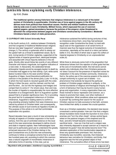 So we could rightly say that these two different approaches to religion and spirituality have coexisted for thousands of years in many religions without any worthwhile conflict. Intolerance of Early Christianity | Toleration | Augustine ...