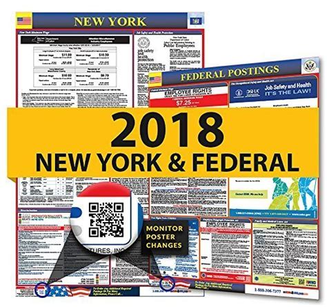 2019 New York State And Federal Labor Law Poster For Workplace Compliance