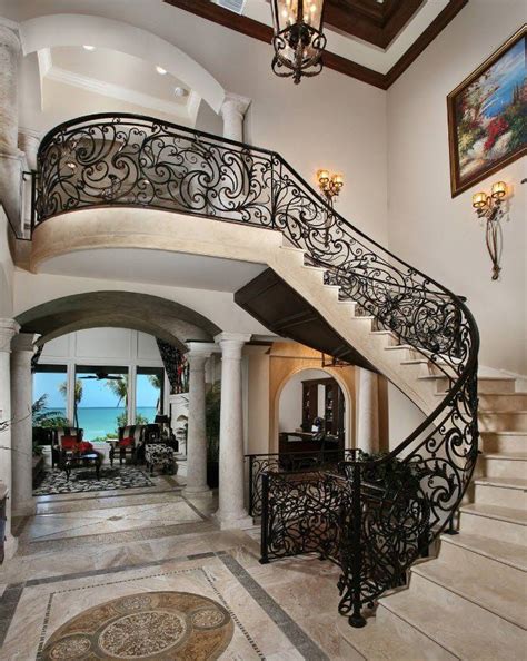 Diseño Escaleras Clásicas Hierro Y Mármol Wrought Iron Stair Railing