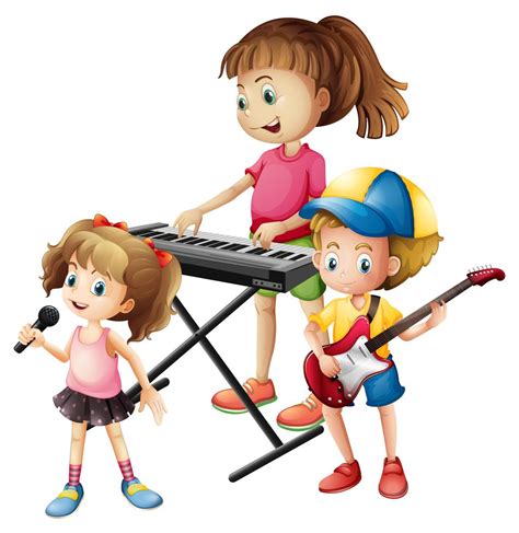 Niños Tocando Instrumentos Musicales Juntos 376396 Vector En Vecteezy