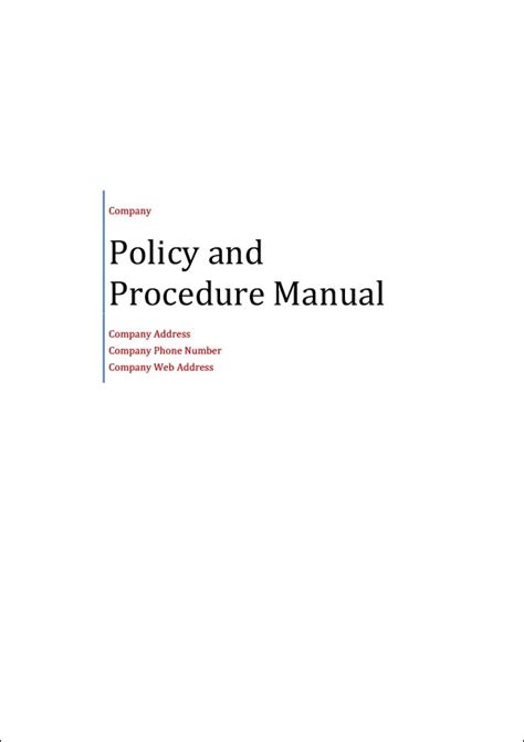 Policy And Procedure Manual Template Improve Your Business Instantly