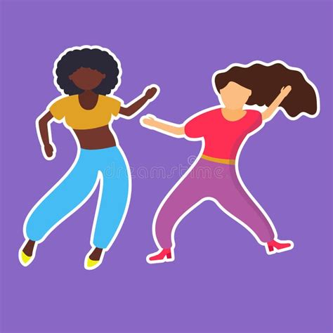 disco party retro poster two girls in 1980s style stock vector illustration of couple
