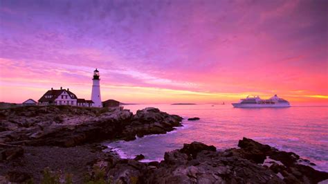 Portland Head Lighthouse Maine Sunrise Sept 2014 Youtube