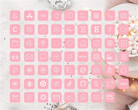 Ios 14 Icons Iphone App Pack 62 Pink App Pack Ios 14 Etsy In 2021