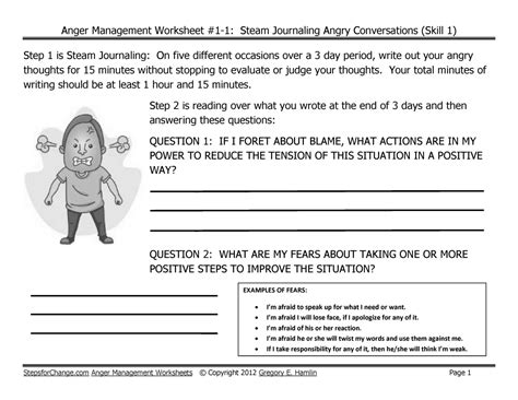 Anger Worksheets Adults Printable Worksheets And Activities For