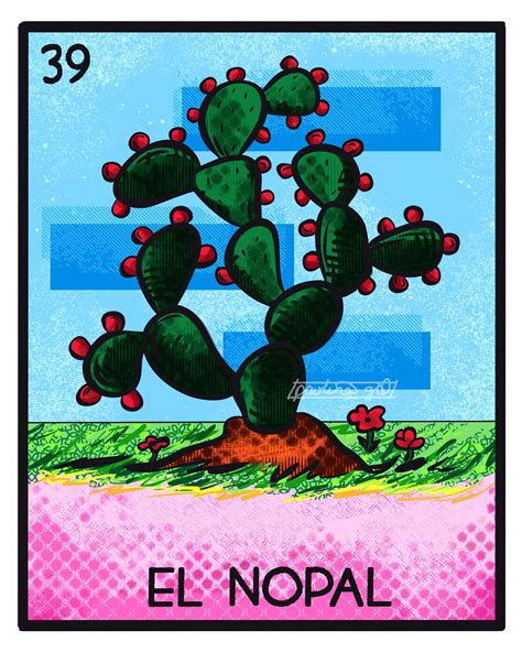 El Nopal Pop Art Lotería Card Mexican Art Arte Mexicana Etsy