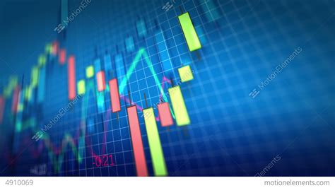 4k Stock Market Chart On Blue Background Shallow Stock Video Footage