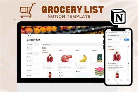Grocery List Notion Template Shop Best Price Organizer Etsy