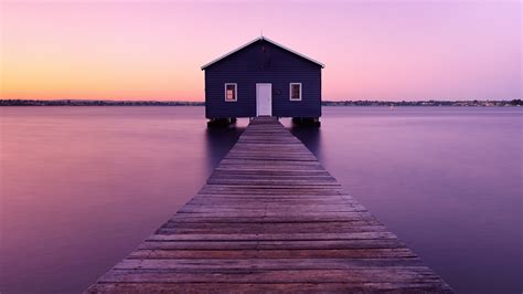 Wallpapers Hd Boathouse Sunset