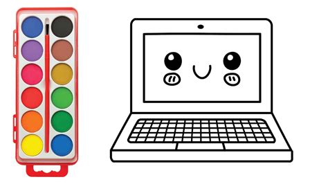 They develop imagination, teach a kid to be accurate and attentive. Laptop Drawing & Coloring For Kids - Coloring Book For ...
