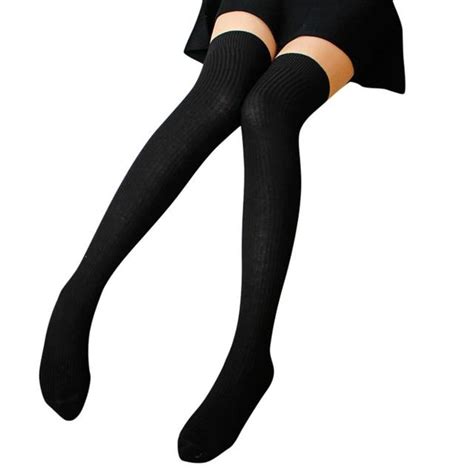New Knee Socks Women Cotton Thigh High Over The Knee Stockings For Ladies Girls 2020 Warm 80cm