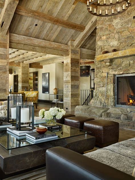 Rustic Living Rooms Living Room Rustic With Mountain Views Cathedral