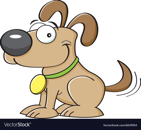 Cartoon Dog Wagging His Tail Royalty Free Vector Image