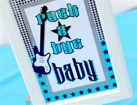 Rock N Roll Guitar Boy Baby Shower Rock A Bye Baby Shower Catch