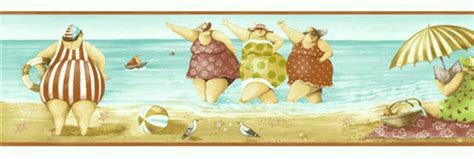 Comical Fat Ladies On The Beach Kb206618b Clearance