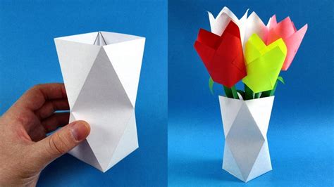 How To Make A Paper Vase Easy Paper Craft Youtube