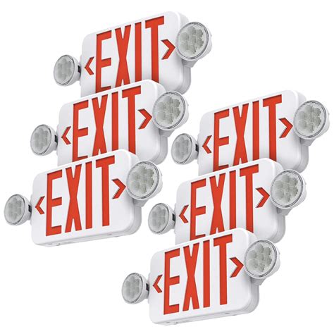 Buy Saselux Red Led Exit Sign Emergency Light Combo Adjustable Two Head