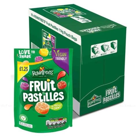 Rowntrees Fruit Pastilles Chewing Sweet Snack Vegan Bag Pouches Pack