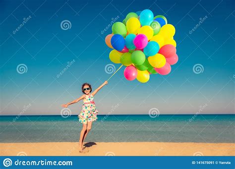 Child Enjoys A Summer Vacation At The Sea Stock Image Image Of Enjoy