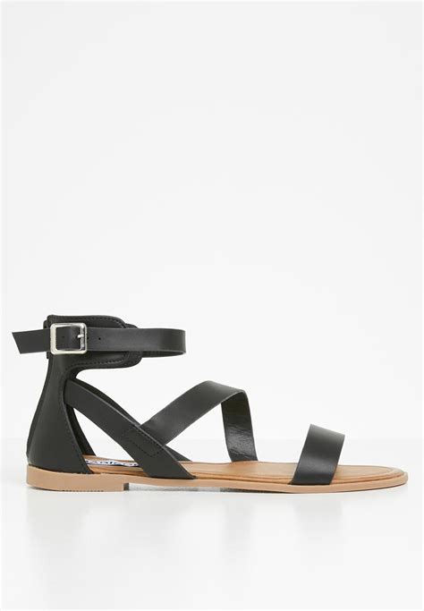 bridget strappy flat sandal black madison® sandals and flip flops