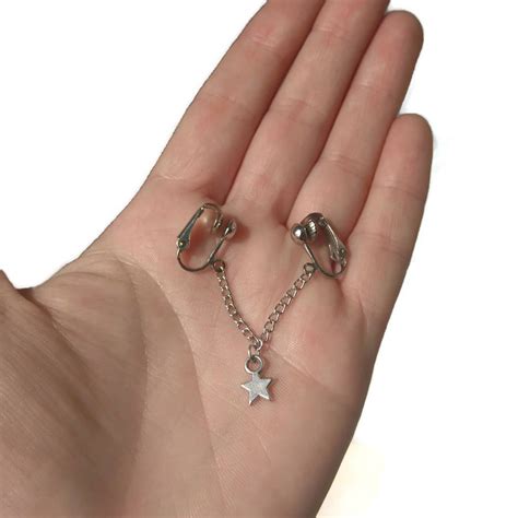 Clitoral Jewellery Faux Piercing With Chain And Star Non Piercing Clit Clip Adult Fun Sex Toys