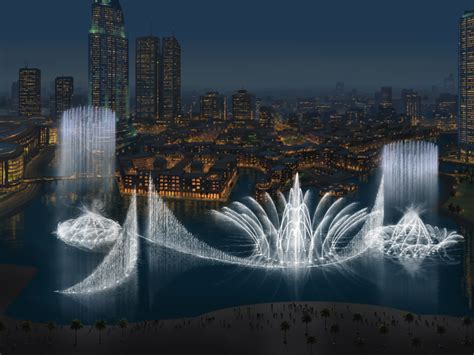 Dubai Fountain The Dancing Water Fountain Uae