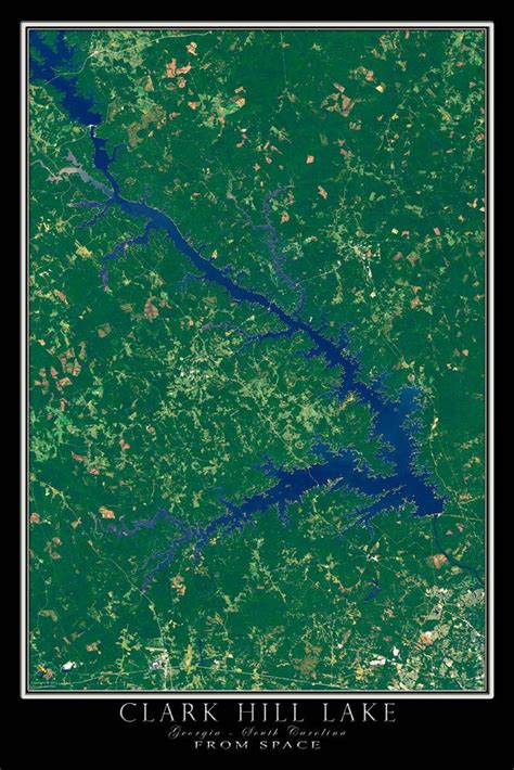 The Clarks Hill Lake Lake Georgia South Carolina Satellite Poster Map