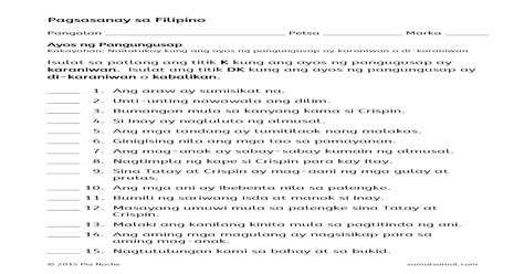 Ayos Ng Pangungusap Hunterswoodsph Filipino Worksheet Worksheet Vrogue