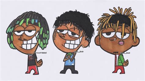 Draw Rappers As Cartoons Blueface Juice Wrld Rich The Kid Rapper Art Simpsons Drawings