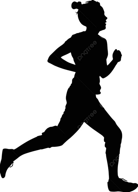 Silhouettes Runners On Sprintwomen Vector Illustration Action