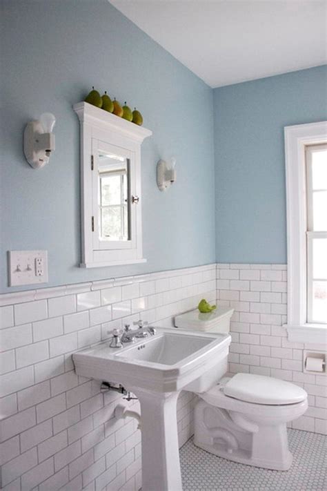 Subway tiles is chic classics, they bring a traditional and because of that such a cozy feel to every space they are used in. Bathroom , Subway Tile Bathroom Walls : Pale Blue Color ...