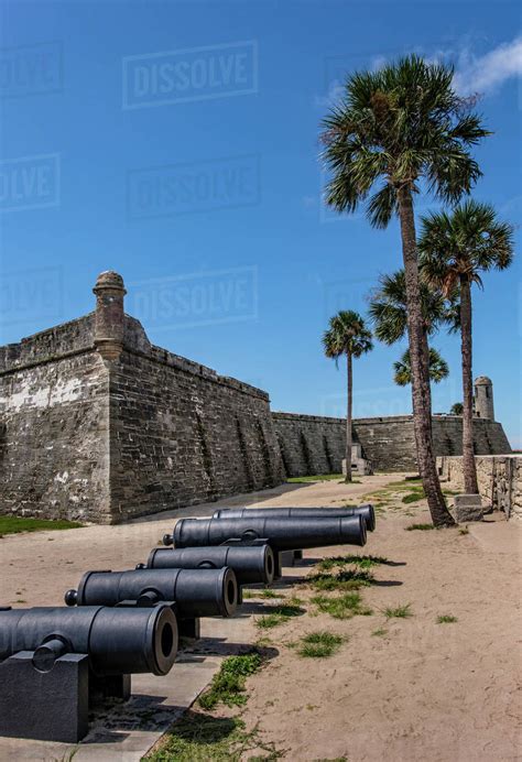 Cannons By Castillo De San Marcos In St Augustine Usa Stock Photo