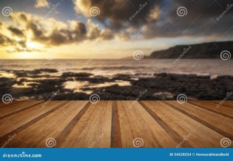Beautiful Seascape At Sunset With Dramatic Clouds Landscape Image With