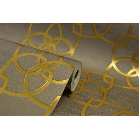 Precious Silks Marrakesh Wallpaper Warm Grey Gold 601537 Plain