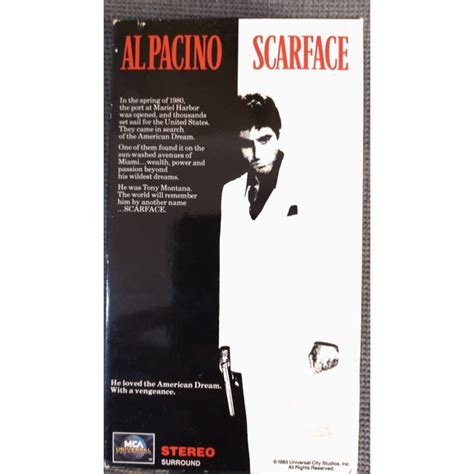 MCA Universal Media Scarface Vhs 983 1986 Release 2 Tape Cassette