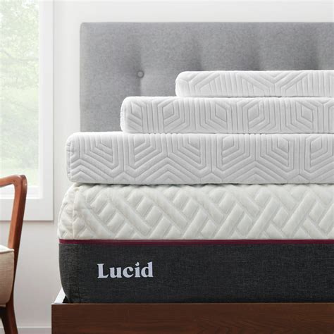Lucid Gel Memory Foam Mattress Topper With Breathable Cover 3 Inch