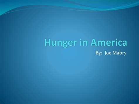 Hunger In America