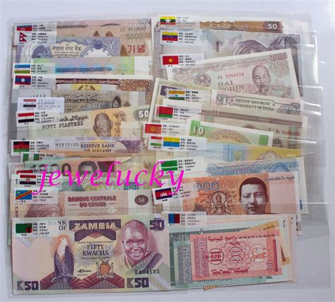 Lots 52 Pcs Different Foreign Paper Money World Banknotes Unc Chinese