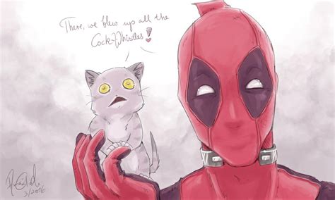 Deadpool With Kitten By Annagiladi On Deviantart