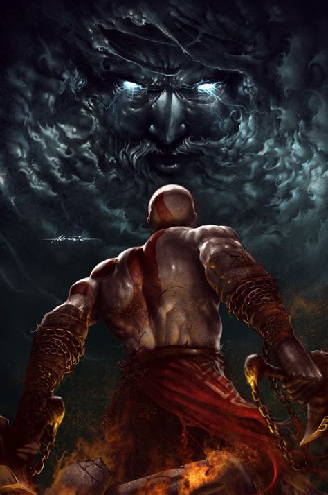 Artstation Kratos Illustration Abraão Lucas God Of War Kratos