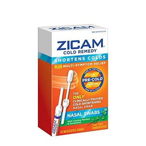 9 Pack Zicam Cold Remedy Medicated Nasal Swabs Plus Multi Symptom Relief 20 Each