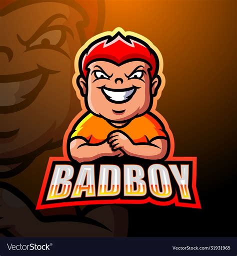 Bad Boy Mascot Esport Logo Design Royalty Free Vector Image