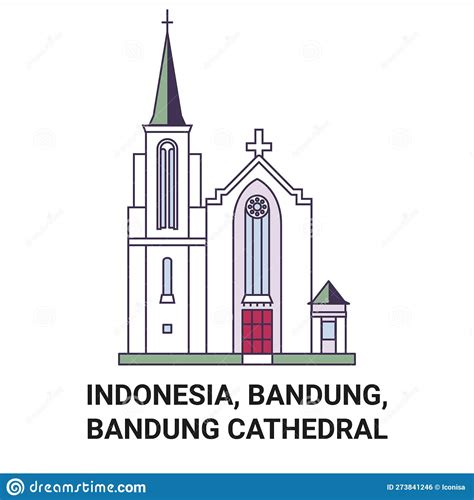 Indonesia Bandung Bandung Cathedral Travel Landmark Vector