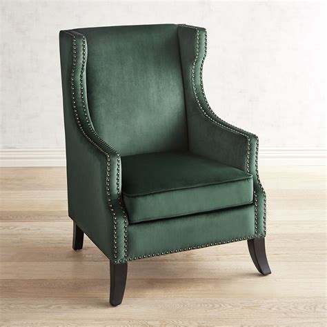 Wingback chairs and wingback armchairs. Alec Emerald Green Velvet Chair With Nailhead Trim ...